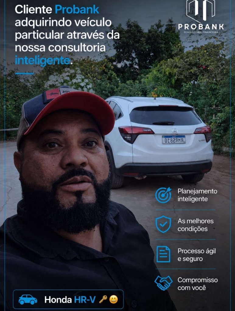 Cliente Probank conquistando primeiro carro Honda HR-V